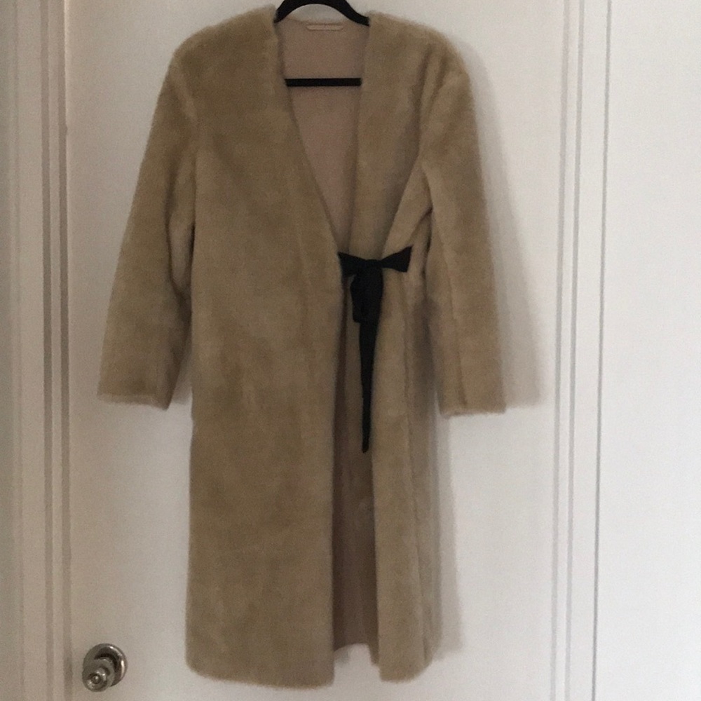H&M Faux Fur Coat Jacket Sz 4 XS